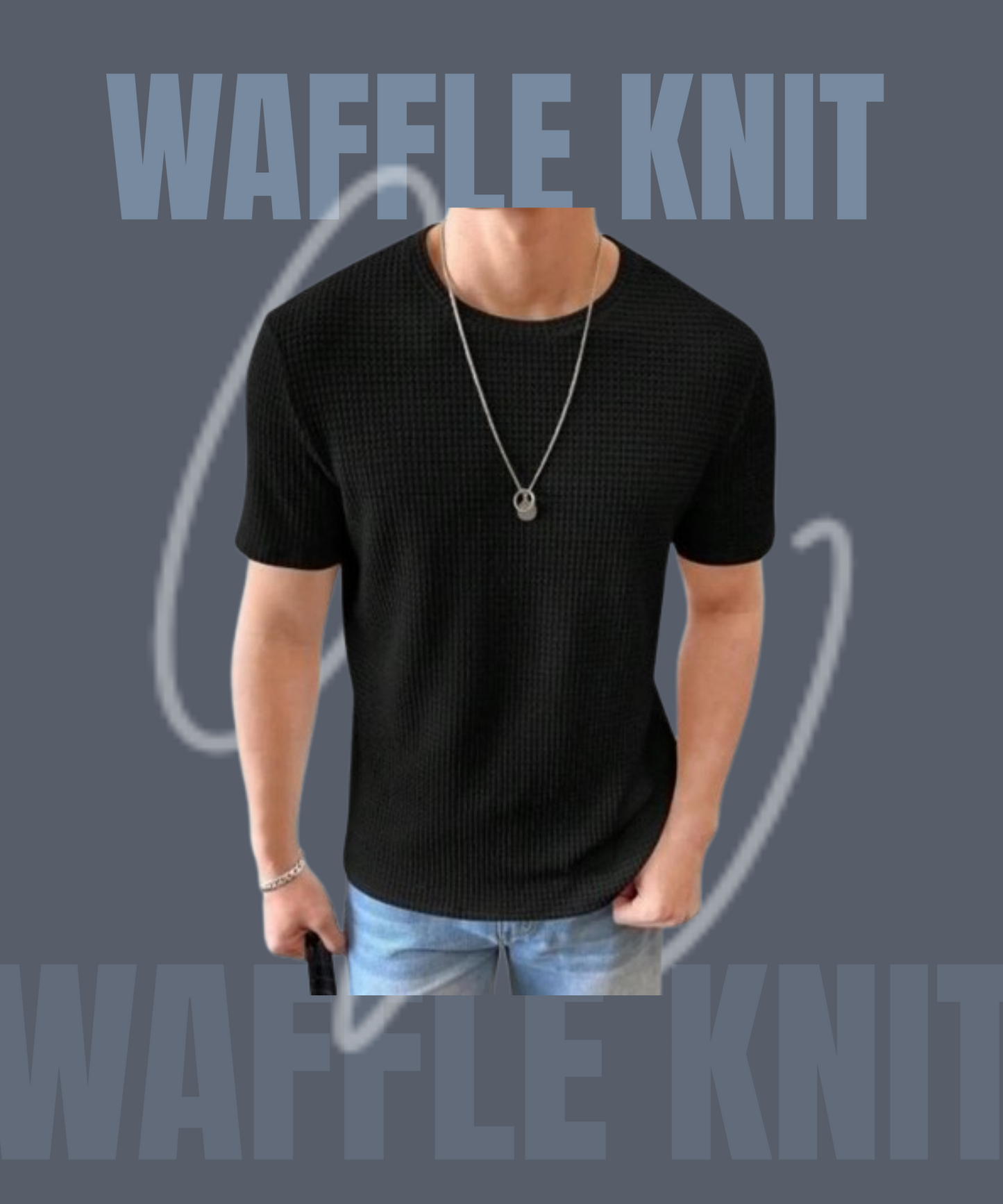 Men's Waffle Knit T-Shirt – BLACK
